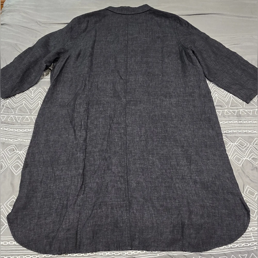 Eileen Fisher 100% Organic Linen Henley Shirt Dress Size XL - Picture 8 of 10